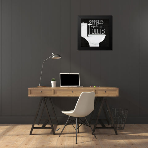 Sprinkles Black Modern Wood Framed Art Print by Kimberly, Allen