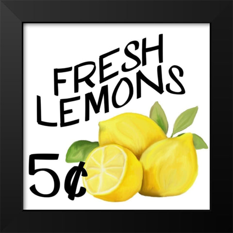 Fresh Lemons 1 Black Modern Wood Framed Art Print by Kimberly, Allen