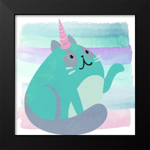 Kittyhorn Ombre 4 Black Modern Wood Framed Art Print by Kimberly, Allen