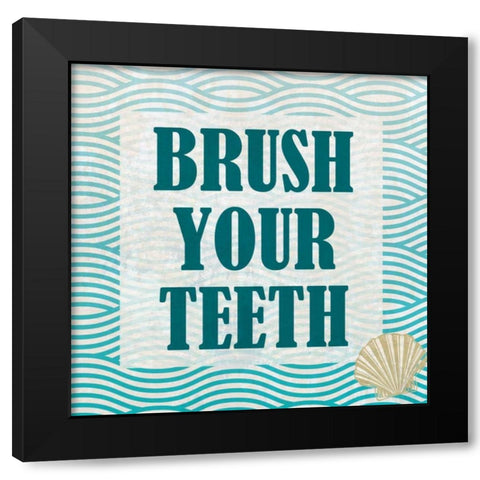 Bath Rules 1 Black Modern Wood Framed Art Print with Double Matting by Allen, Kimberly