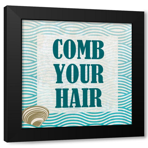 Bath Rules 2 Black Modern Wood Framed Art Print with Double Matting by Allen, Kimberly