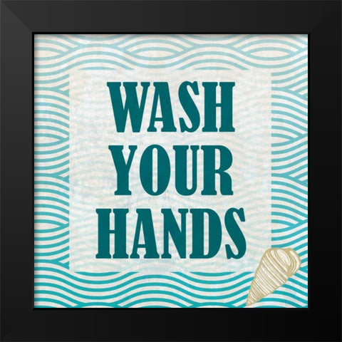 Bath Rules 3 Black Modern Wood Framed Art Print by Allen, Kimberly