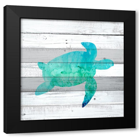 Watercolor Sea Life 3 Black Modern Wood Framed Art Print with Double Matting by Kimberly, Allen