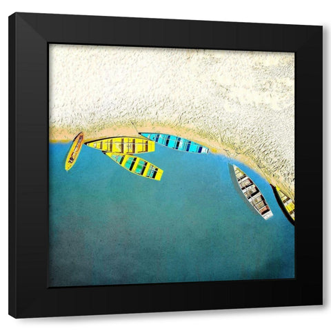 Lakes Edge Black Modern Wood Framed Art Print with Double Matting by Kimberly, Allen