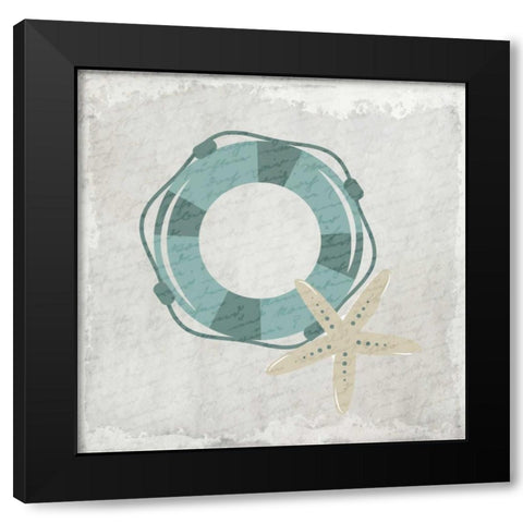 Coastal Bath 1 Black Modern Wood Framed Art Print with Double Matting by Allen, Kimberly