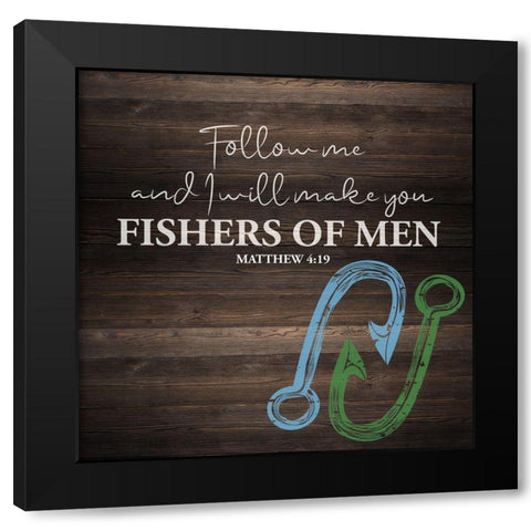 Fishers of Men Black Modern Wood Framed Art Print by Allen, Kimberly
