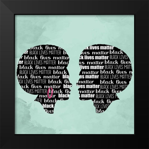 BLM Square Black Modern Wood Framed Art Print by Allen, Kimberly