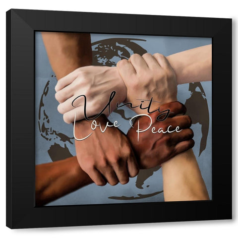Unity 2 Black Modern Wood Framed Art Print with Double Matting by Allen, Kimberly