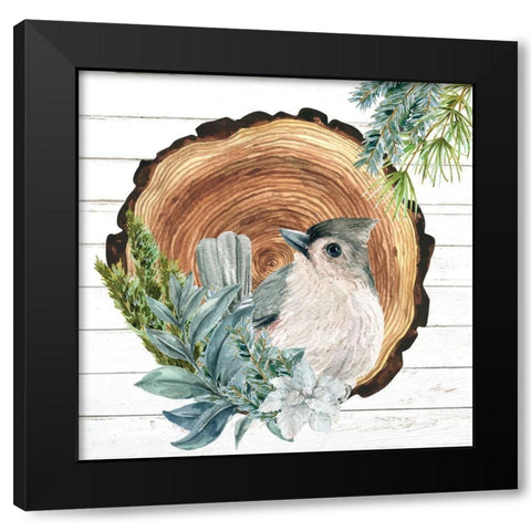 Winter Birds 1 Black Modern Wood Framed Art Print by Allen, Kimberly