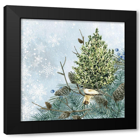 Winter Owl 4 Black Modern Wood Framed Art Print with Double Matting by Allen, Kimberly