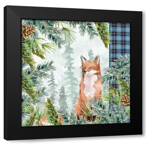Woodland Christmas 3 Black Modern Wood Framed Art Print by Allen, Kimberly