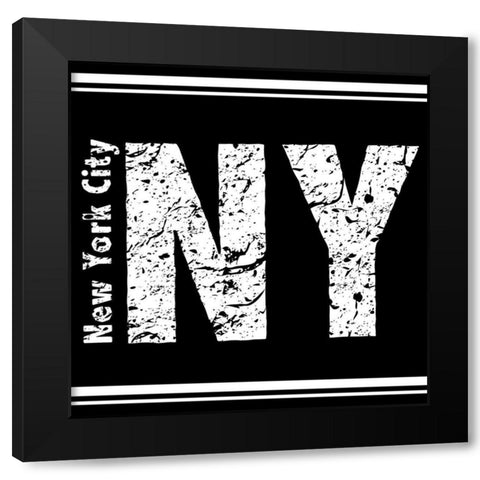 NY Black Modern Wood Framed Art Print by Allen, Kimberly