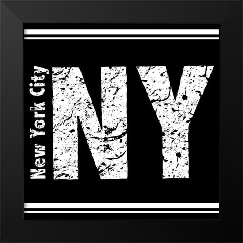 NY Black Modern Wood Framed Art Print by Allen, Kimberly