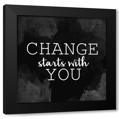 Change Starts Black Modern Wood Framed Art Print with Double Matting by Allen, Kimberly