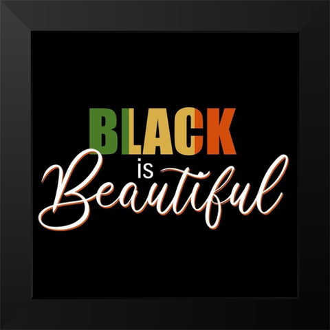 Black is Beautiful Black Modern Wood Framed Art Print by Allen, Kimberly