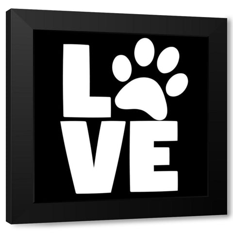 Love Paw Black Modern Wood Framed Art Print with Double Matting by Allen, Kimberly
