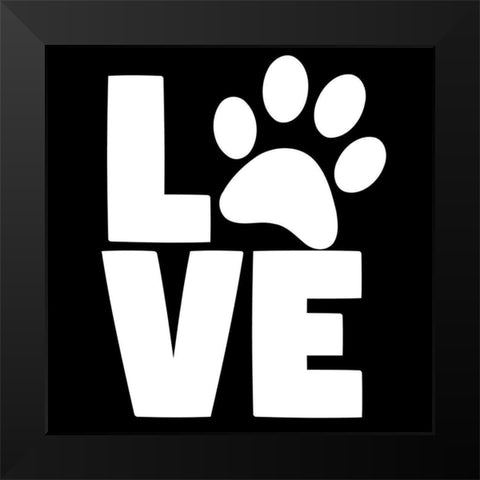 Love Paw Black Modern Wood Framed Art Print by Allen, Kimberly