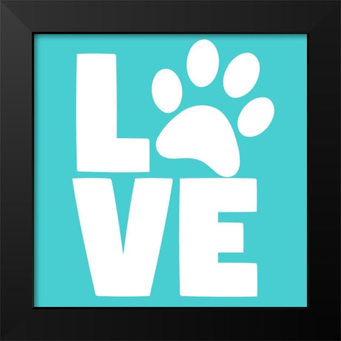 Love Paw Blue Black Modern Wood Framed Art Print by Allen, Kimberly