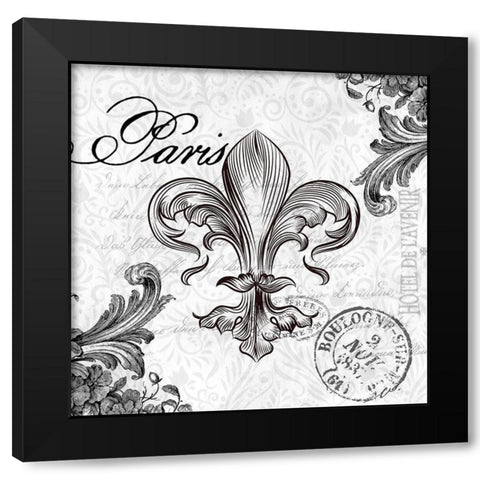 Paris Vintage 3 Black Modern Wood Framed Art Print with Double Matting by Allen, Kimberly