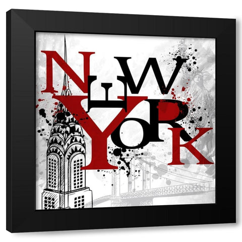 New York Black Modern Wood Framed Art Print by Allen, Kimberly