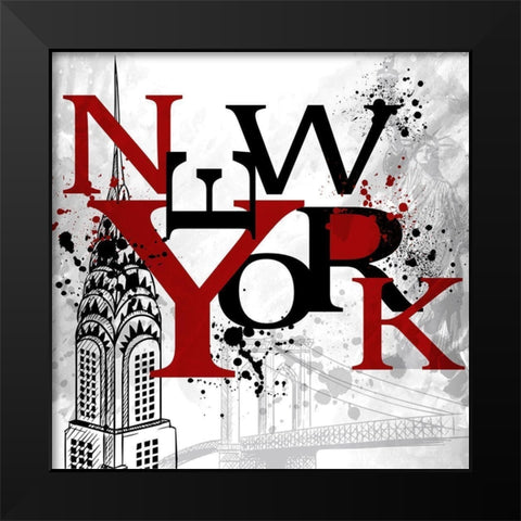 New York Black Modern Wood Framed Art Print by Allen, Kimberly