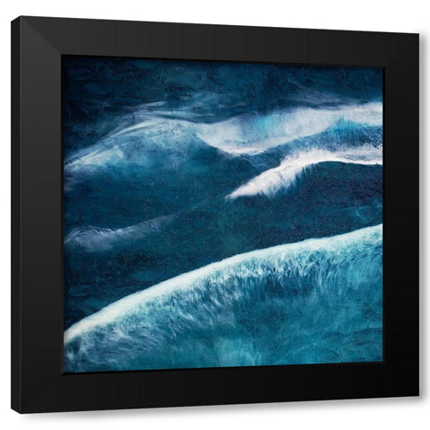 Waves 1 Black Modern Wood Framed Art Print with Double Matting by Allen, Kimberly
