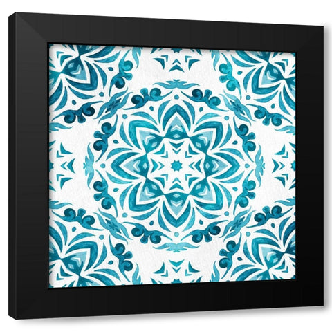 Blue Hue Tile 2 Black Modern Wood Framed Art Print with Double Matting by Allen, Kimberly