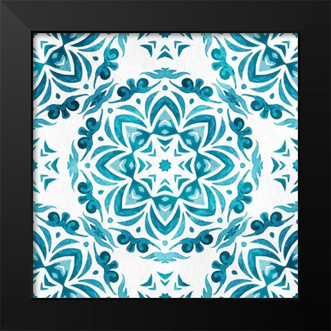 Blue Hue Tile 2 Black Modern Wood Framed Art Print by Allen, Kimberly