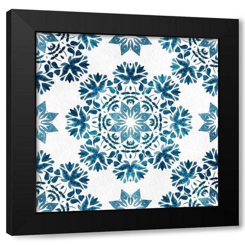 Blue Hue Tile 3 Black Modern Wood Framed Art Print with Double Matting by Allen, Kimberly