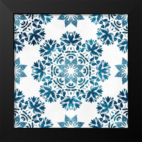 Blue Hue Tile 3 Black Modern Wood Framed Art Print by Allen, Kimberly