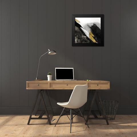 Black Strokes Black Modern Wood Framed Art Print by Allen, Kimberly