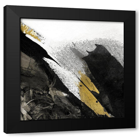 Black Strokes Black Modern Wood Framed Art Print with Double Matting by Allen, Kimberly