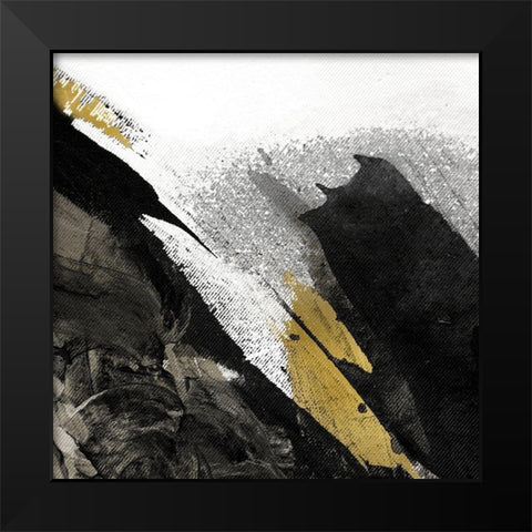 Black Strokes Black Modern Wood Framed Art Print by Allen, Kimberly