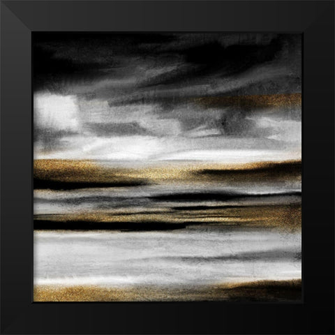 Layers of Black and White Black Modern Wood Framed Art Print by Allen, Kimberly