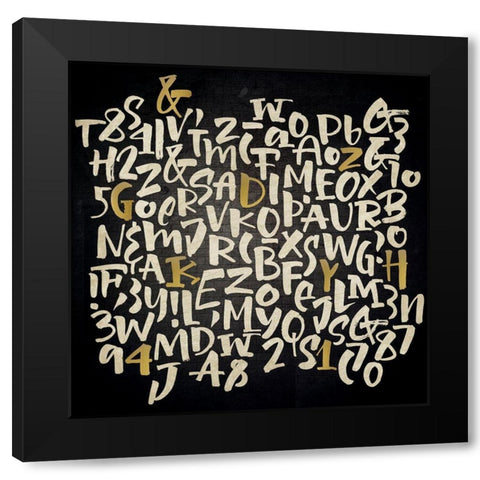 Letters and Punctuation Black Modern Wood Framed Art Print with Double Matting by Allen, Kimberly