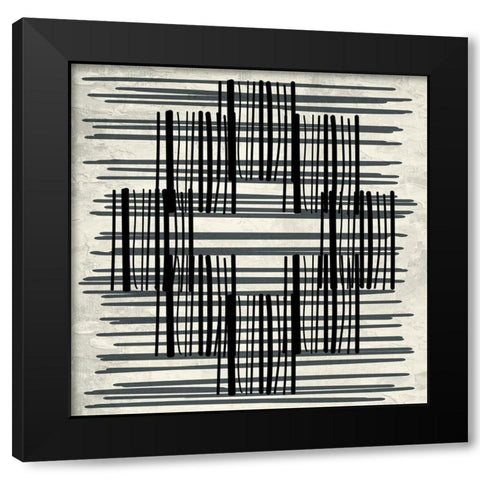 Pattern Stripe 1 Black Modern Wood Framed Art Print with Double Matting by Allen, Kimberly