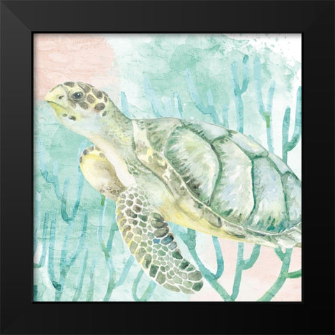 Sea Turtle Swim Black Modern Wood Framed Art Print by Allen, Kimberly