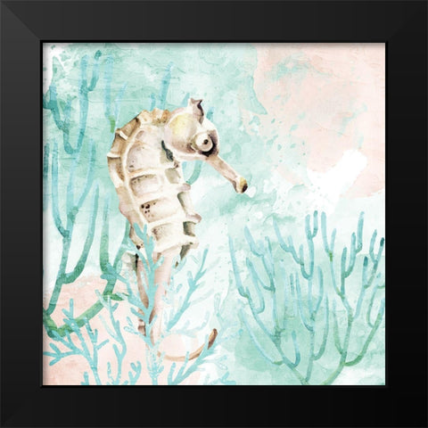 Seahorse Swim Black Modern Wood Framed Art Print by Allen, Kimberly