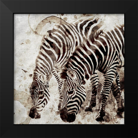 Zebras Black Modern Wood Framed Art Print by Allen, Kimberly