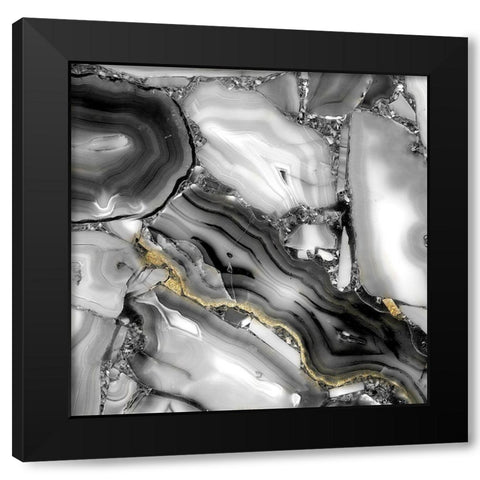 Fashion Abstract 2 Black Modern Wood Framed Art Print with Double Matting by Allen, Kimberly
