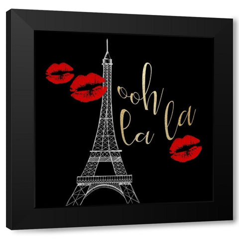 Paris Red 1 Black Modern Wood Framed Art Print with Double Matting by Allen, Kimberly