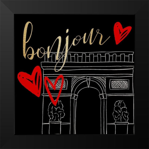 Paris Red 3 Black Modern Wood Framed Art Print by Allen, Kimberly