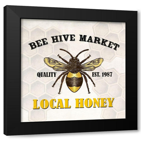Bee Hive Market Black Modern Wood Framed Art Print by Allen, Kimberly
