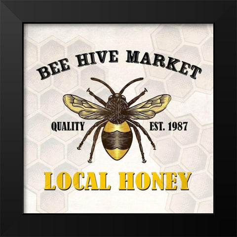 Bee Hive Market Black Modern Wood Framed Art Print by Allen, Kimberly