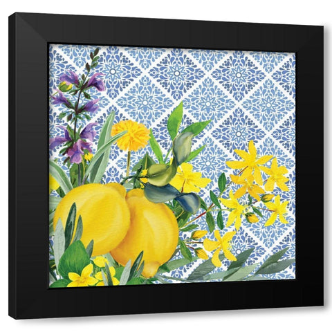 Lemon Tile 1 Black Modern Wood Framed Art Print by Allen, Kimberly