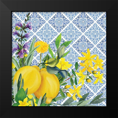 Lemon Tile 1 Black Modern Wood Framed Art Print by Allen, Kimberly