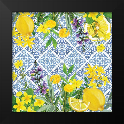 Lemon Tile 3 Black Modern Wood Framed Art Print by Allen, Kimberly