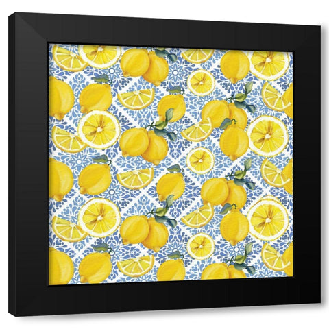 Lemon Tile 9 Black Modern Wood Framed Art Print with Double Matting by Allen, Kimberly