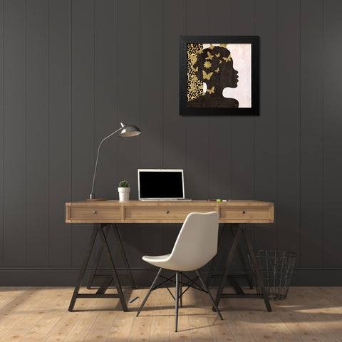 Butterfly Leopard 1 Black Modern Wood Framed Art Print by Allen, Kimberly