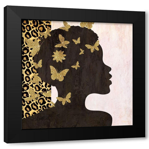 Butterfly Leopard 1 Black Modern Wood Framed Art Print by Allen, Kimberly